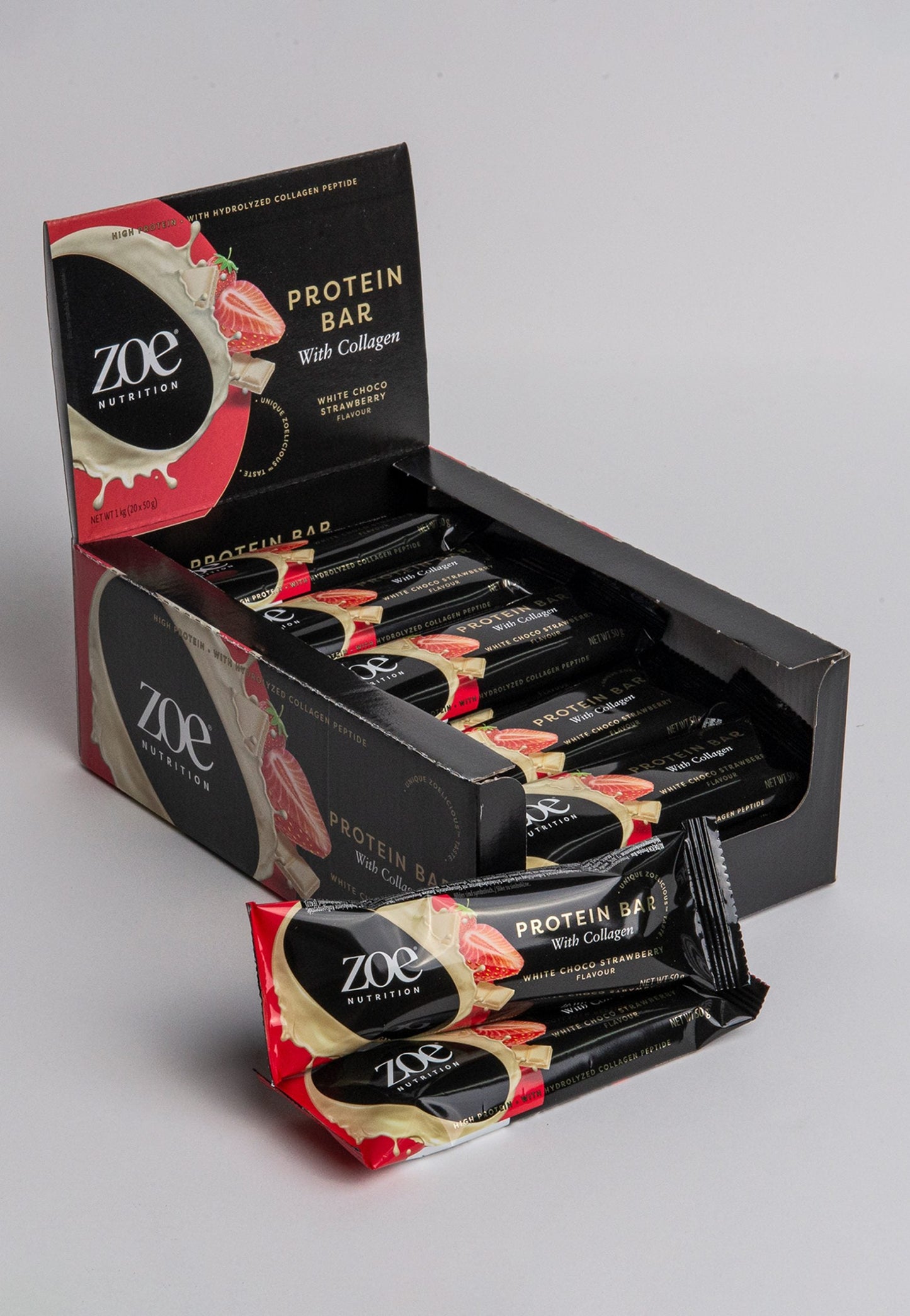 zoe Protein Bar, 50 g - White Chocolate Strawberry