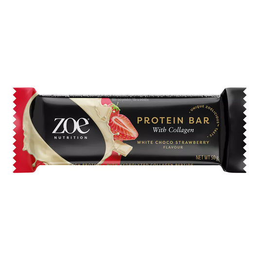 zoe Protein Bar, 50 g - White Chocolate Strawberry
